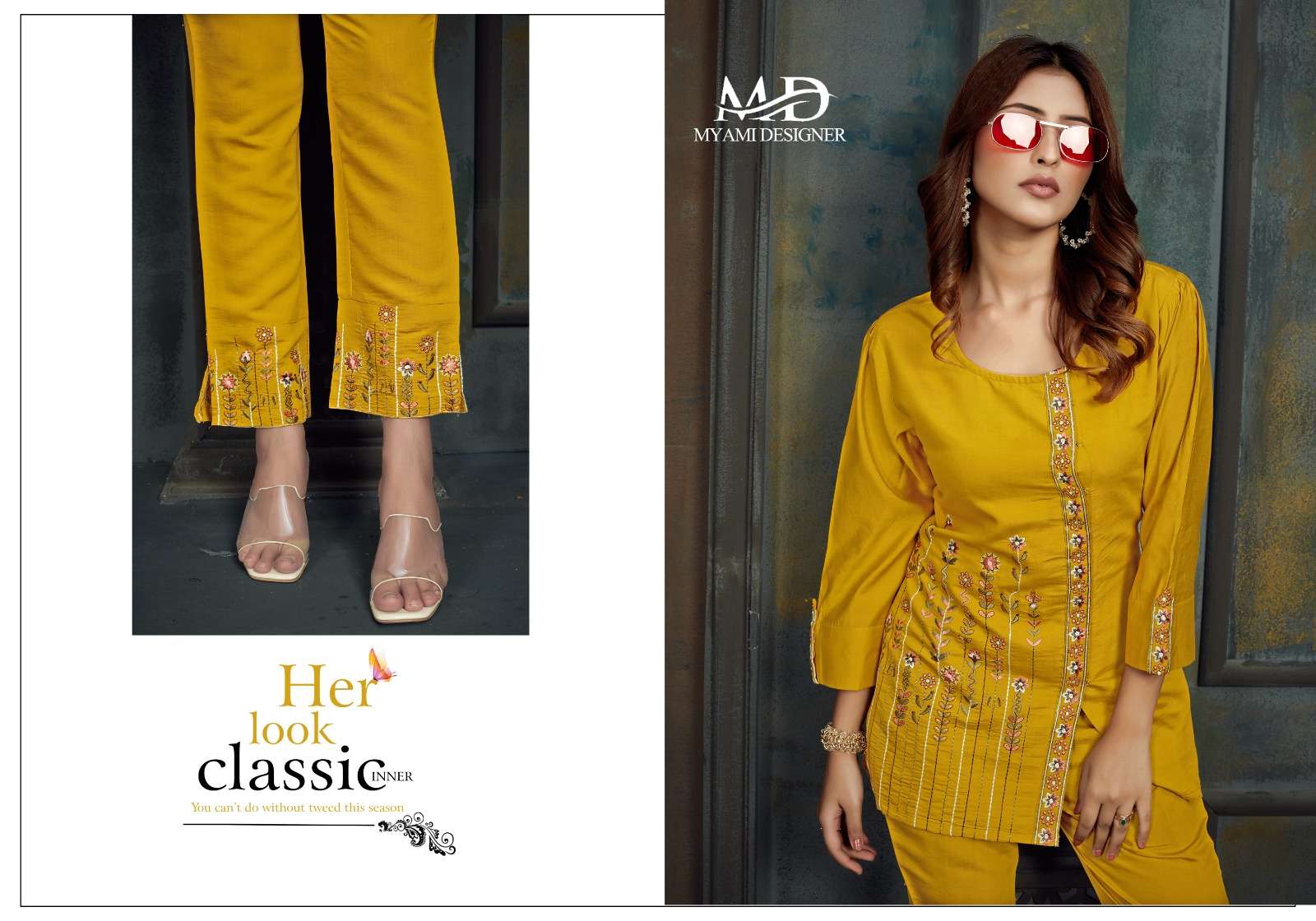 CORD SETS VOL 2 VISCOSE EMBROIDERY WORK DESIGNER TOP WITH PANT CO ORD SET BY MIAMI DESIGNER BRAND 114